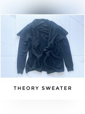Theory sweater size Small black cardigan waterfall